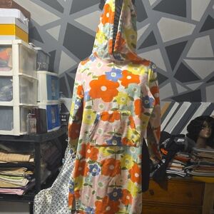 Mini Boden Pink and Coral Floral Terry Garment